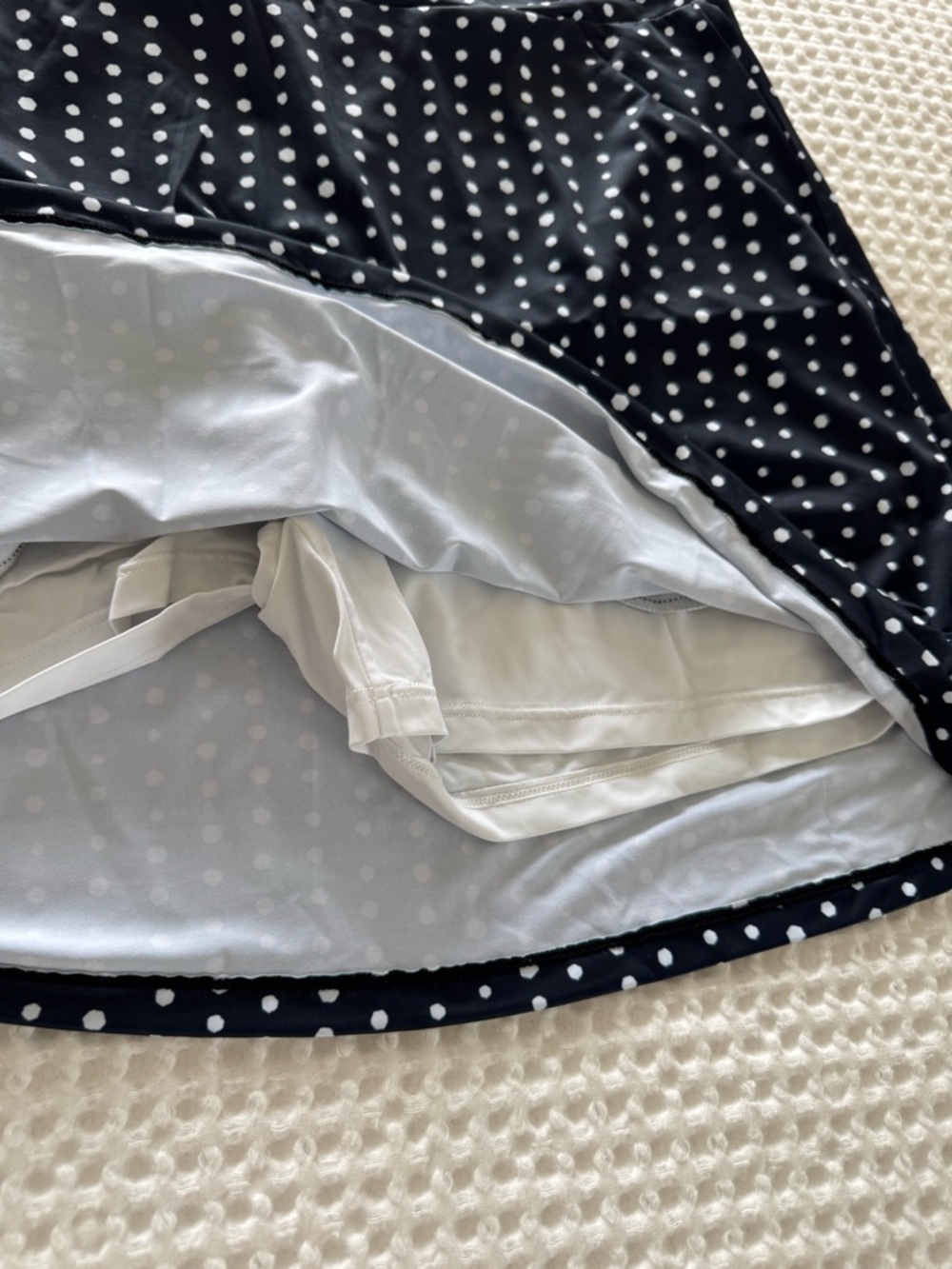 Classic Polka Dot A-Line Skirt - Black and White - Picture 2 of 6
